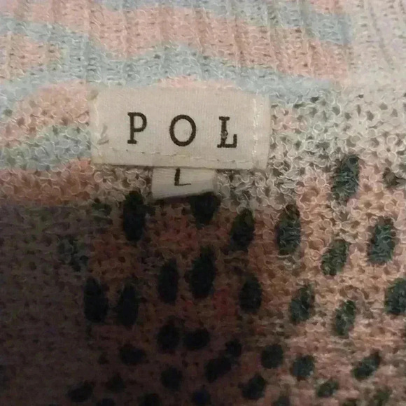 POL Top Women Pullover Lightweight Sweater Cheetah Top Cropped 3/4 Shirt Size L - Picture 4 of 6